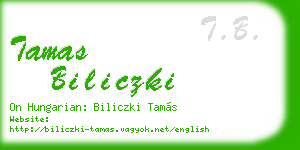 tamas biliczki business card